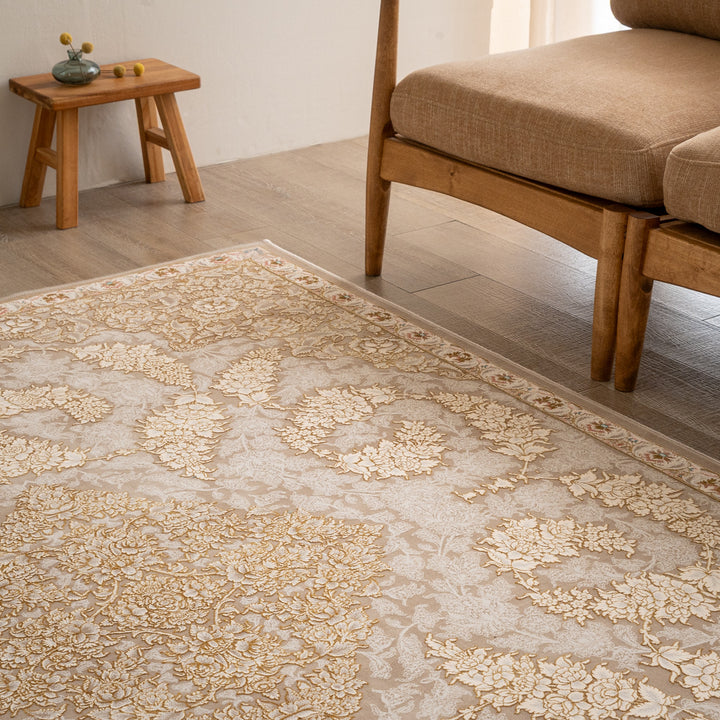 ペルシャカーペット ラグ ザルリン柄 ベージュ 150×200cm – Persiadirect