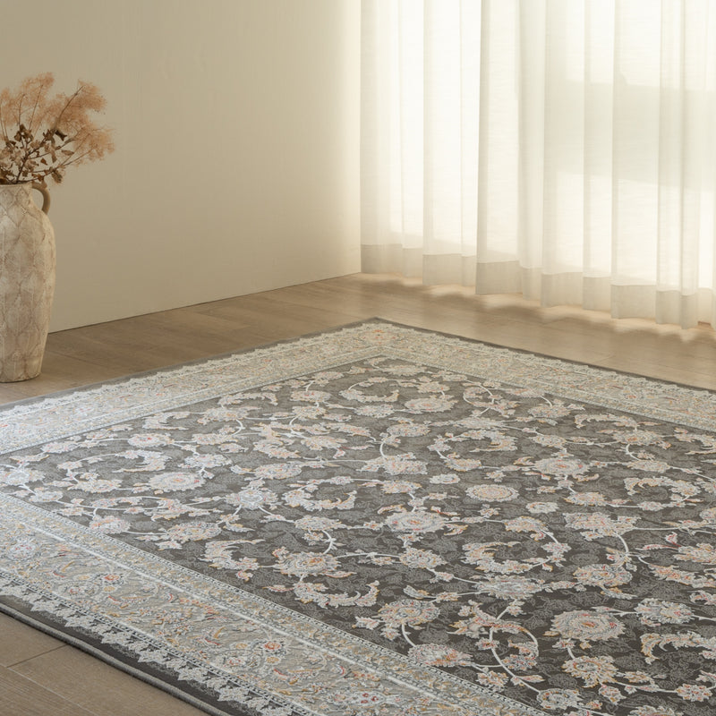 ペルシャカーペット　ラグ　バーラン柄　ダークグレー色　200×250cm