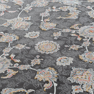 ペルシャカーペット　ラグ　バーラン柄　ダークグレー色　200×250cm