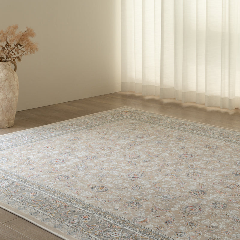 ペルシャカーペット　ラグ　バーラン柄　アイボリー色　200×250cm
