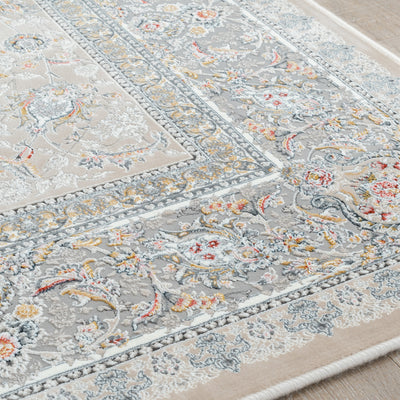 ペルシャカーペット　ラグ　バーラン柄　アイボリー色　200×250cm