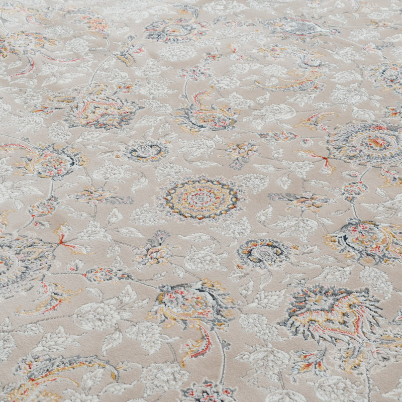 ペルシャカーペット　ラグ　バーラン柄　アイボリー色　200×250cm