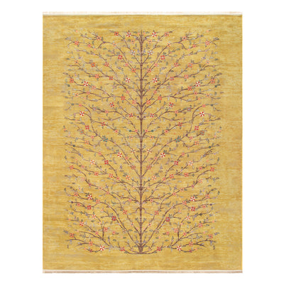 ペルシャカーペット　ラグ　ゼンデギ柄　オリーブイエロー色　200×250cm