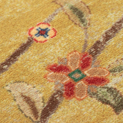 ペルシャカーペット　ラグ　ゼンデギ柄　オリーブイエロー色　200×250cm