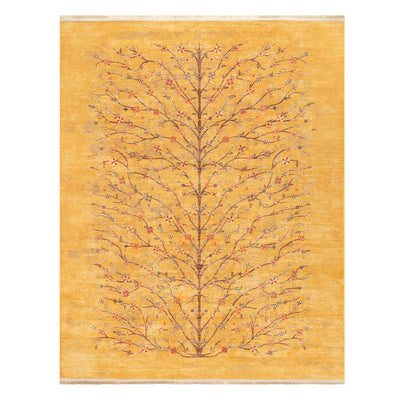 ペルシャカーペット　ラグ　ゼンデギ柄　サフランイエロー　200×250cm
