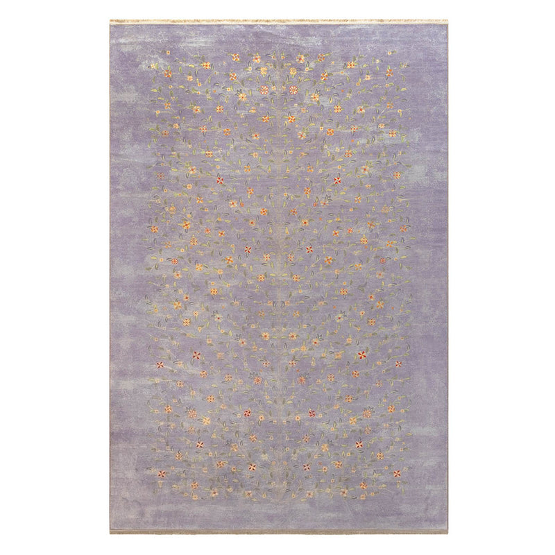 ペルシャカーペット　ラグ　ゼンデギ柄　パープルグレー色　200×300cm