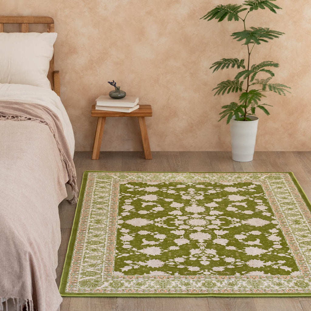 ペルシャカーペット ラグ マール柄 グリーン 100×150cm – Persiadirect