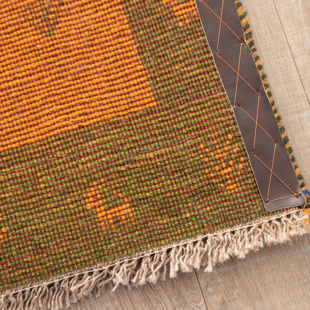 ペルシャ絨毯ギャッベ　玄関マット　手織り絨毯 ☆ペルシャ絨毯 手織りリーズバフトギャッベ 玄関マットMサイズ【2