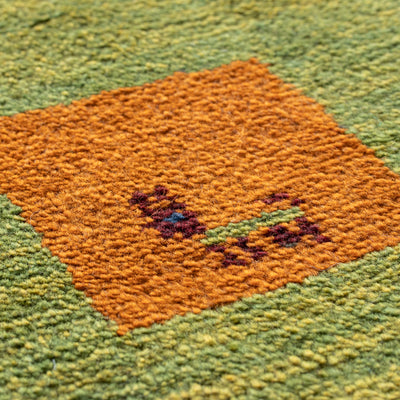 ペルシャ手織りギャッベ　玄関マット他　約60×90cm