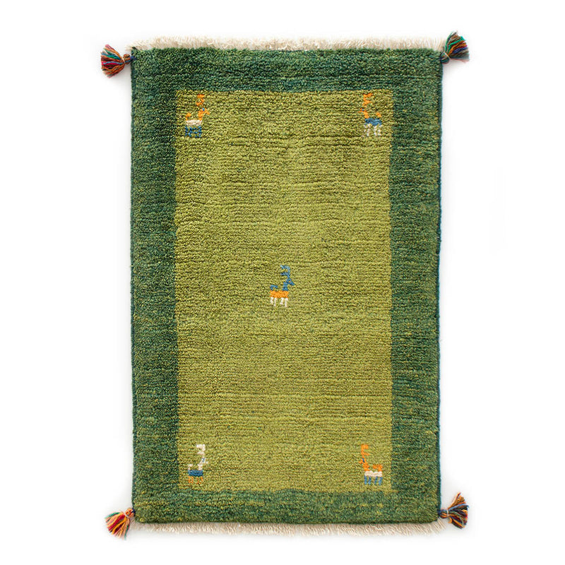 ペルシャ手織りギャッベ　玄関マット他　約60×90cm