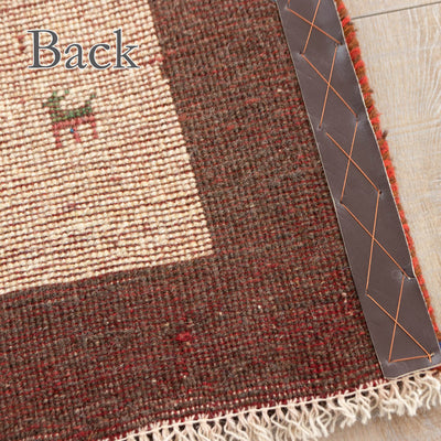ペルシャ手織りギャッベ　玄関マット他　約60×90cm