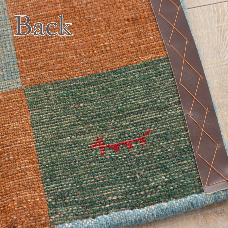 ペルシャ手織りギャッベ　玄関マット他　約60×90cm