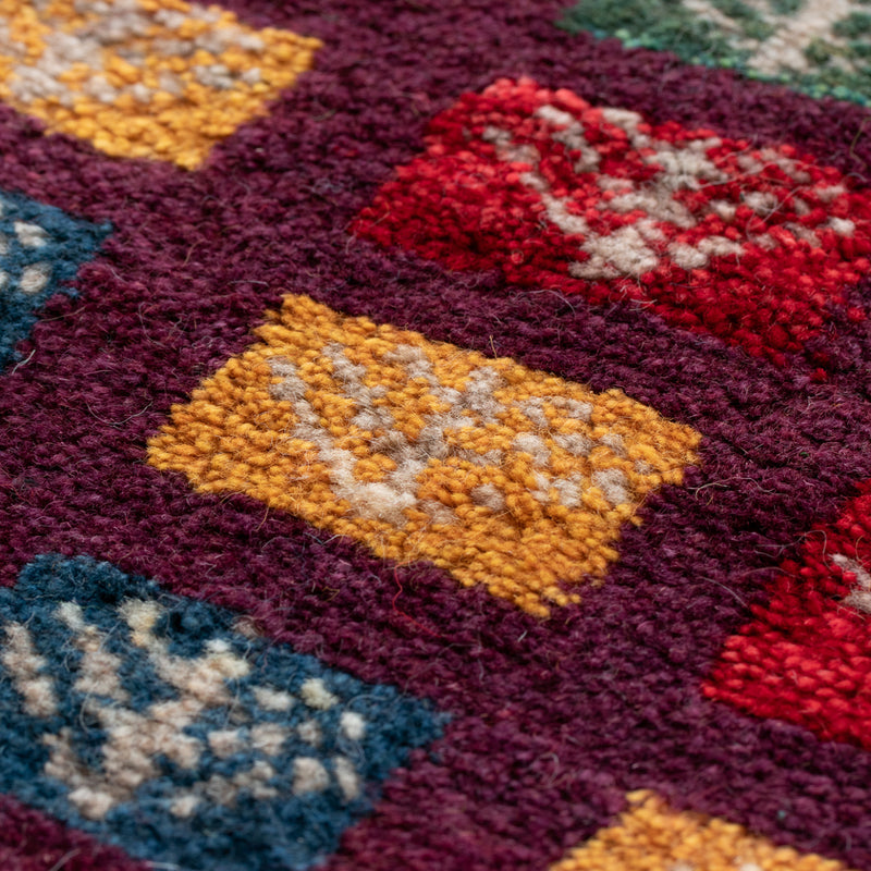 ペルシャ手織りギャッベ　玄関マット他　約60×90cm