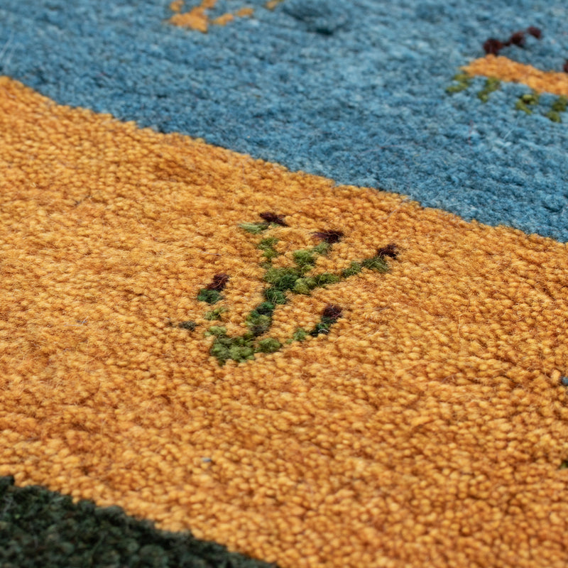 ペルシャ手織りギャッベ　玄関マット他　約60×90cm