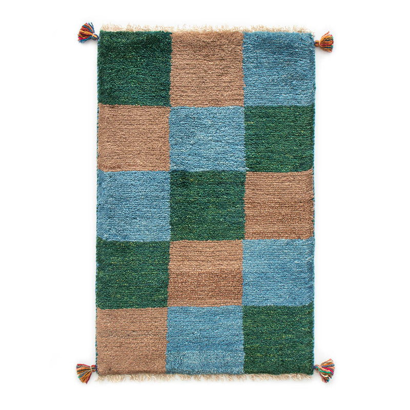 ペルシャ手織りギャッベ　玄関マット他　約60×90cm