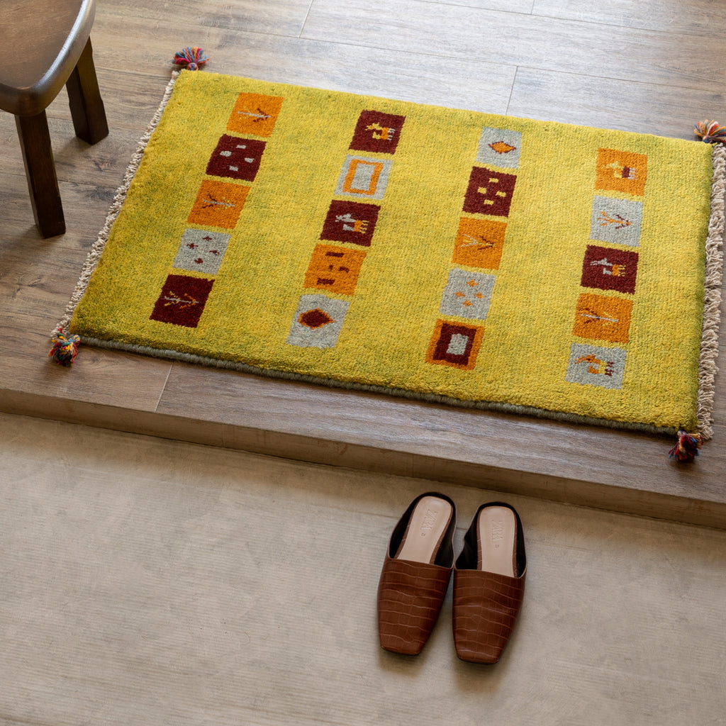 ギャッベ ペルシャ手織り絨毯 玄関マット 56×90cm – Persiadirect