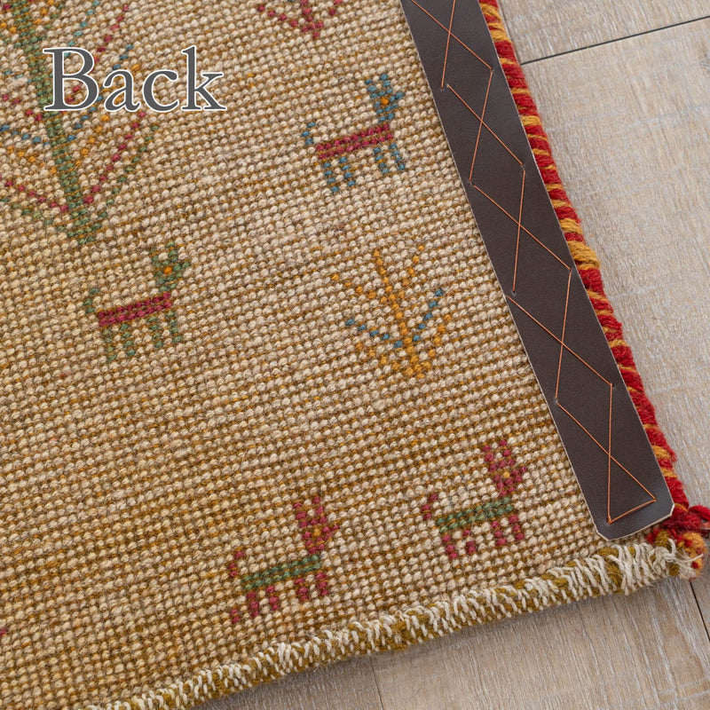 ペルシャ手織りギャッベ　玄関マット他　約60×90cm