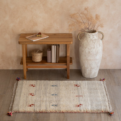 ギャッベ　ペルシャ手織り絨毯　玄関マット　60×88cm