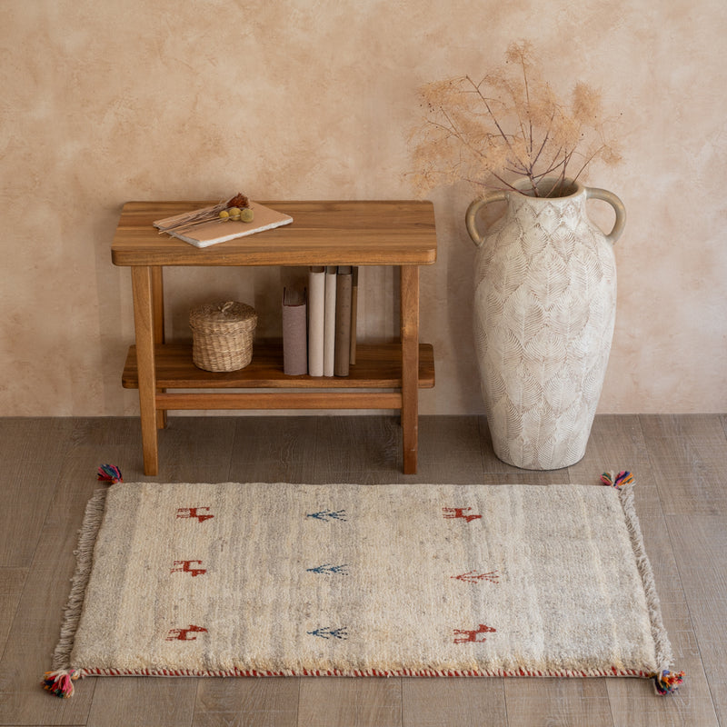 ギャッベ　ペルシャ手織り絨毯　玄関マット　60×88cm