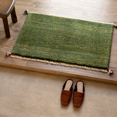 ギャッベ　ペルシャ手織り絨毯　玄関マット　62×91cm