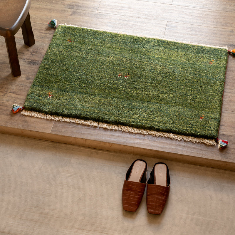ギャッベ　ペルシャ手織り絨毯　玄関マット　62×91cm