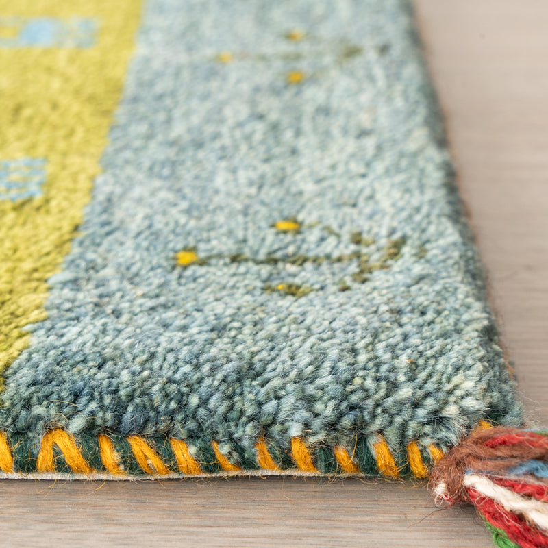 ギャッベ　ペルシャ手織り絨毯　玄関マット　61×91cm