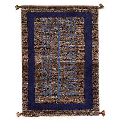 ギャッベ　ペルシャ手織り絨毯　玄関マット　65×93cm