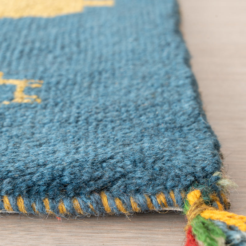 ギャッベ　ペルシャ手織り絨毯　玄関マット　62×92cm