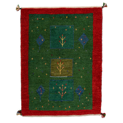 ギャッベ　ペルシャ手織り絨毯　玄関マット　68×92cm