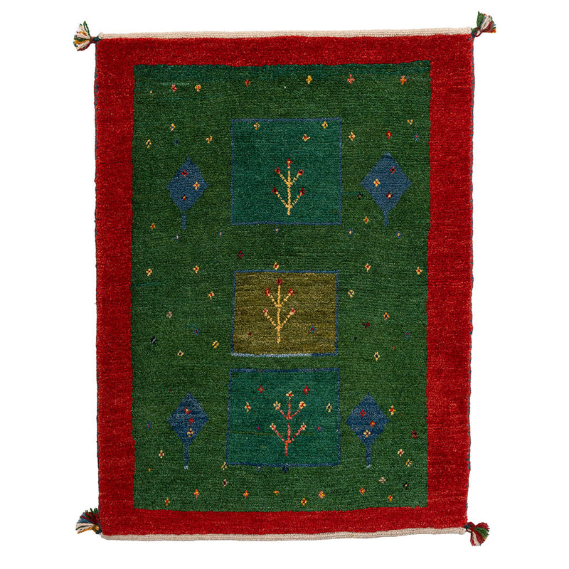 ギャッベ　ペルシャ手織り絨毯　玄関マット　68×92cm