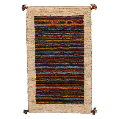 ギャッベ　ペルシャ手織り絨毯　玄関マット　55×91cm