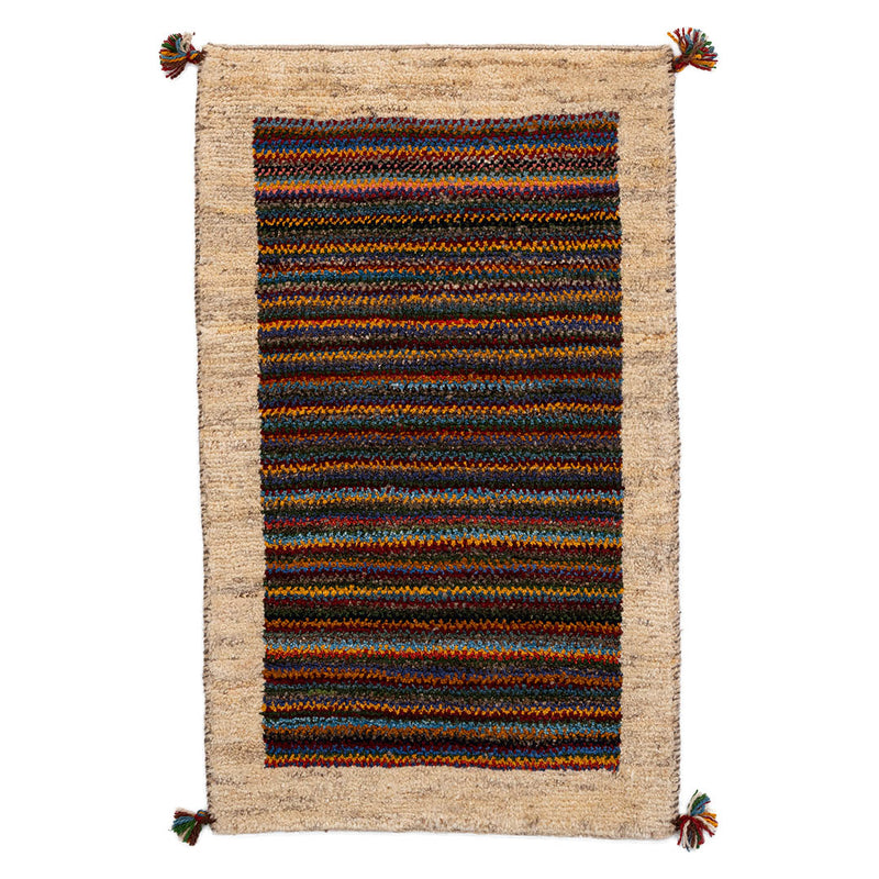 ギャッベ　ペルシャ手織り絨毯　玄関マット　55×91cm