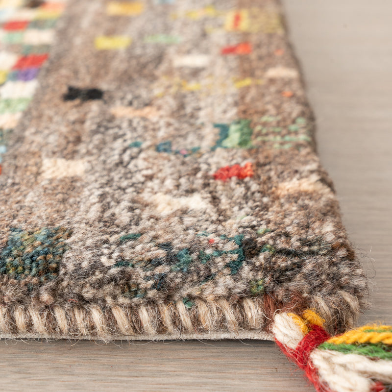 ギャッベ　ペルシャ手織り絨毯　玄関マット　62×108cm