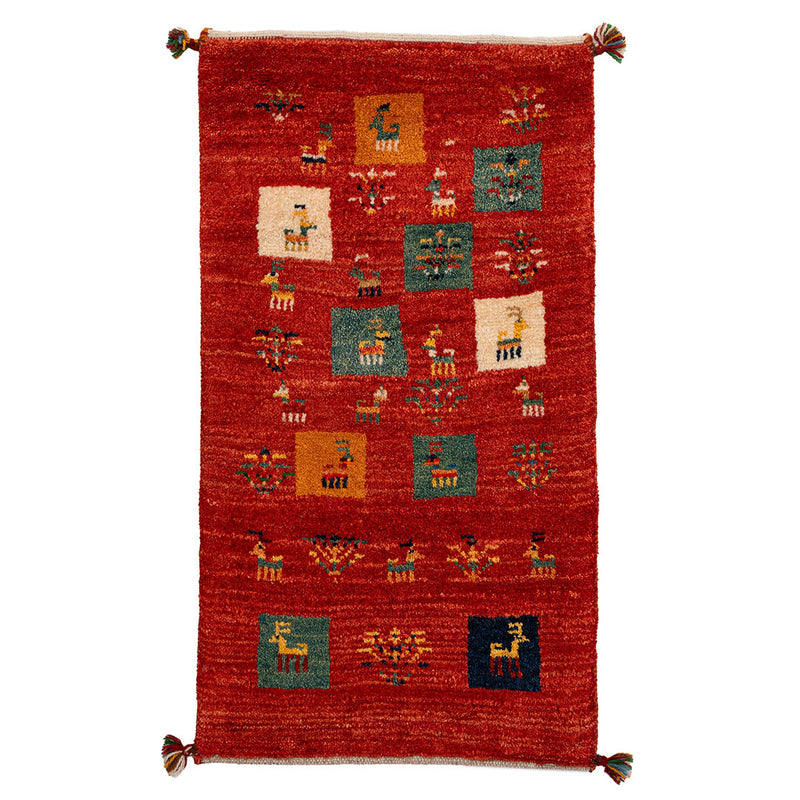 ギャッベ　ペルシャ手織り絨毯　玄関マット　57×104cm