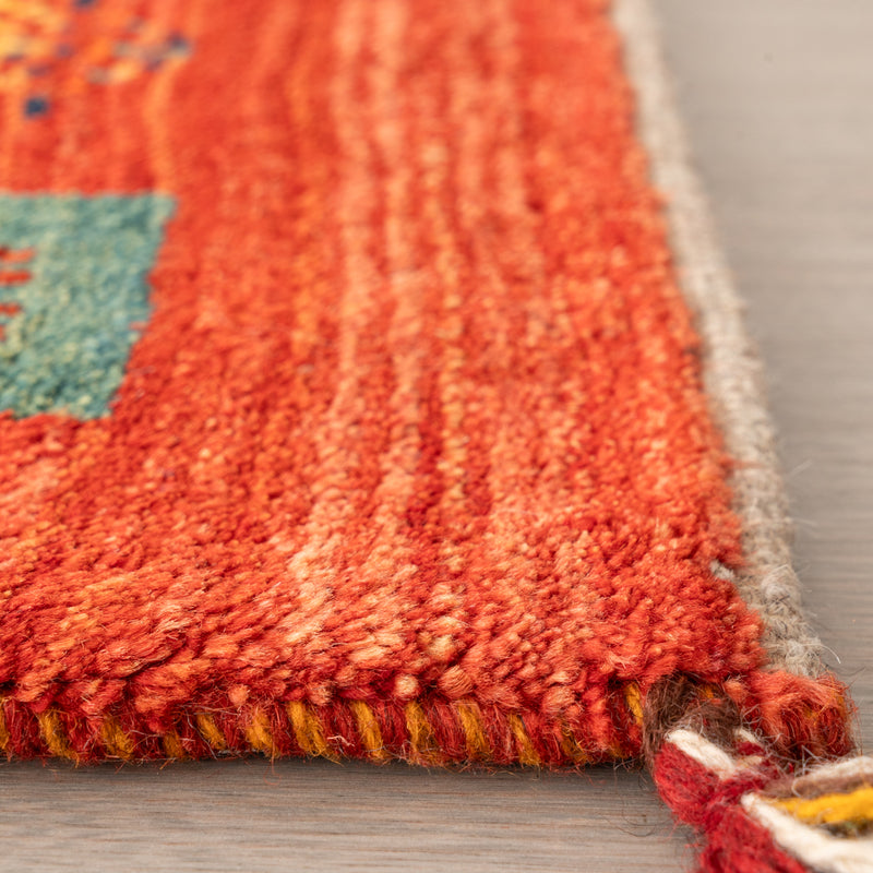 ギャッベ　ペルシャ手織り絨毯　玄関マット　57×104cm