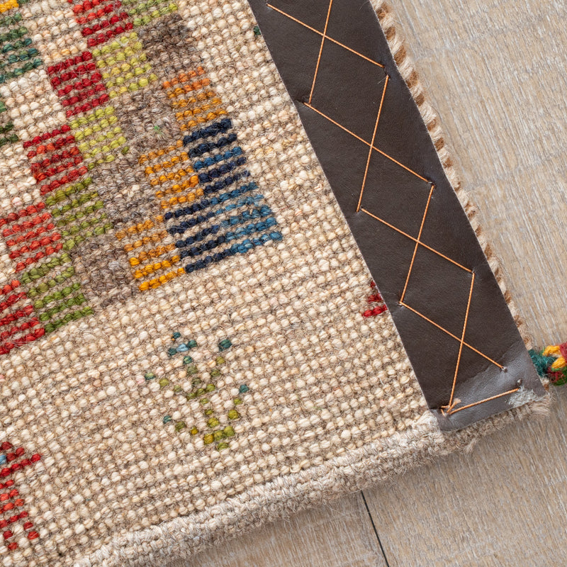 ギャッベ　ペルシャ手織り絨毯　玄関マット　62×91cm