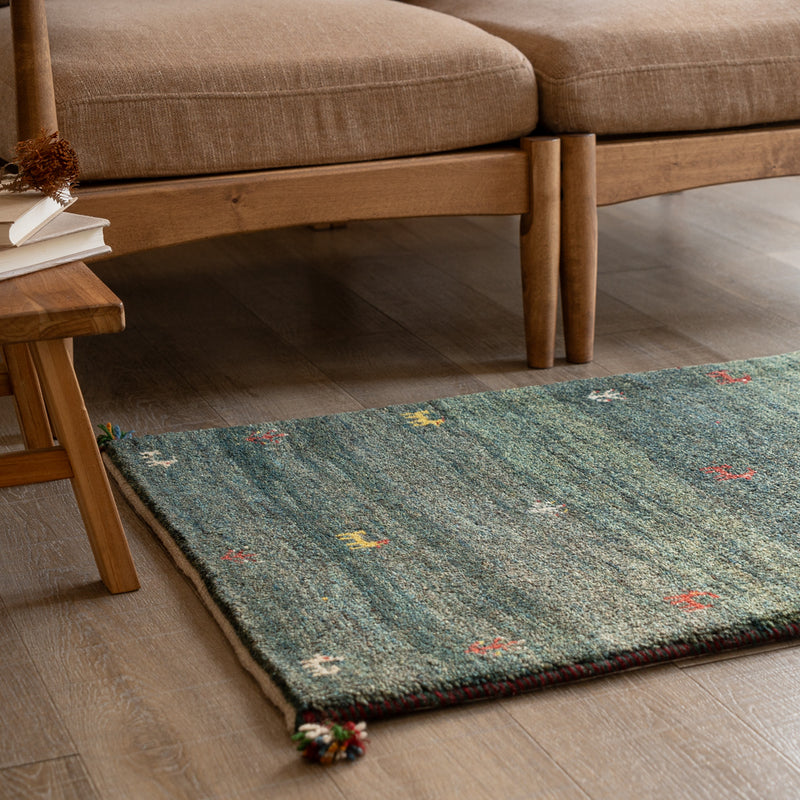 ギャッベ　ペルシャ手織り絨毯　玄関マット　60×92cm