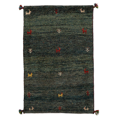 ギャッベ　ペルシャ手織り絨毯　玄関マット　60×92cm