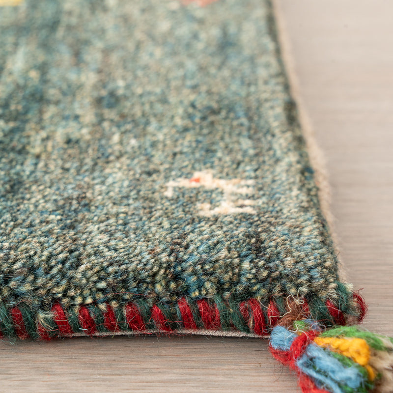 ギャッベ　ペルシャ手織り絨毯　玄関マット　60×92cm