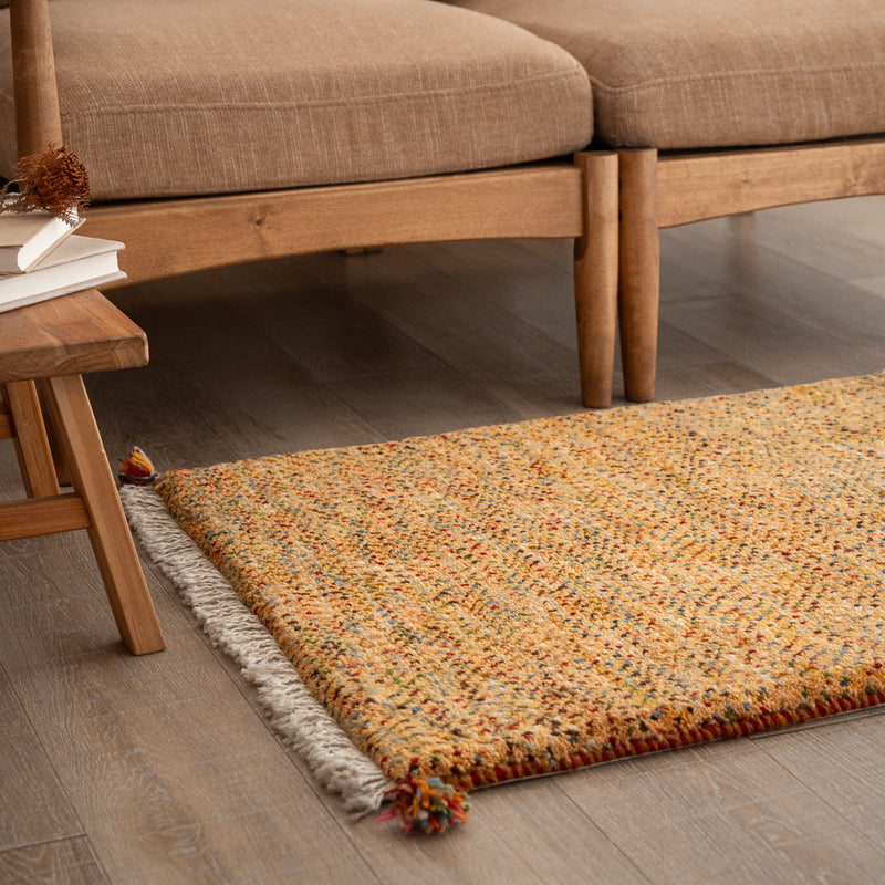 ギャッベ　ペルシャ手織り絨毯　玄関マット　64×90cm