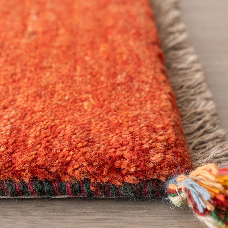 ギャッベ　ペルシャ手織り絨毯　玄関マット　64×91cm