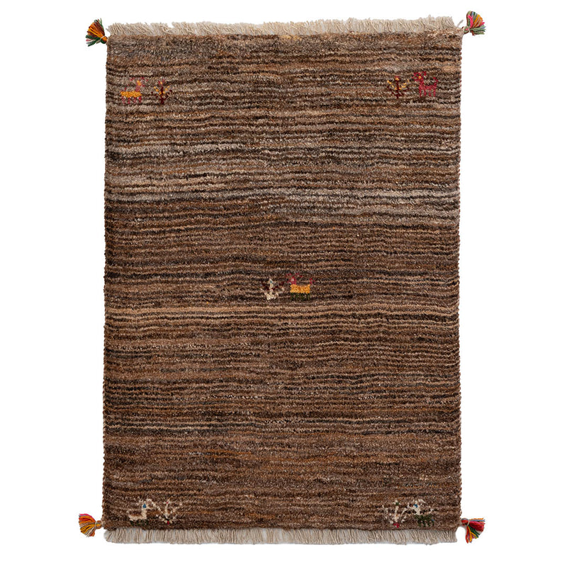 ギャッベ　ペルシャ手織り絨毯　玄関マット　63×88cm