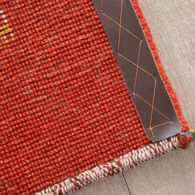 ギャッベ　ペルシャ手織り絨毯　玄関マット　65×91cm