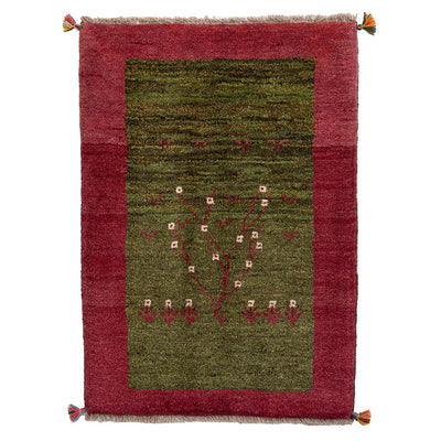 ギャッベ　ペルシャ手織り絨毯　玄関マット　65×92cm