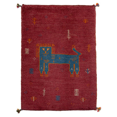 ギャッベ　ペルシャ手織り絨毯　玄関マット　66×93cm