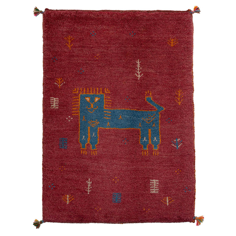 ギャッベ　ペルシャ手織り絨毯　玄関マット　66×93cm