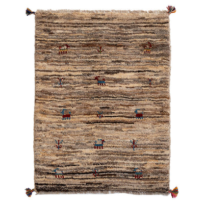 ギャッベ　ペルシャ手織り絨毯　玄関マット　63×85cm