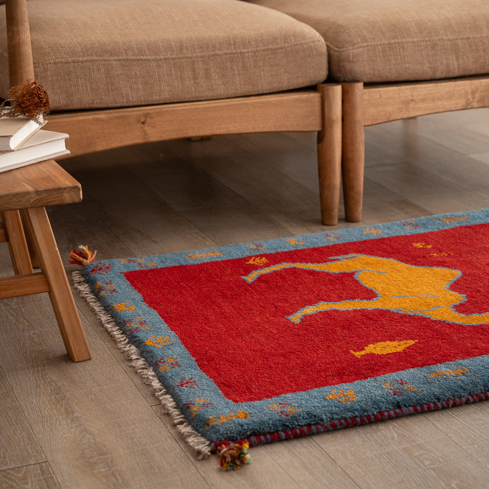 ギャッベ ペルシャ手織り絨毯 玄関マット 65×91cm – Persiadirect