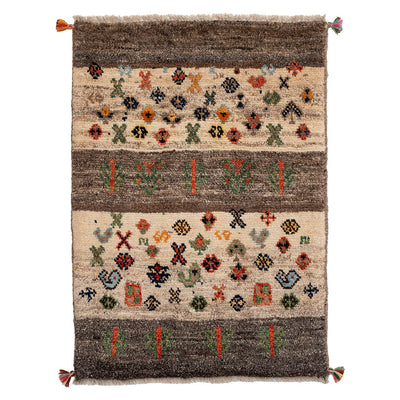 ギャッベ　ペルシャ手織り絨毯　玄関マット　63×88cm