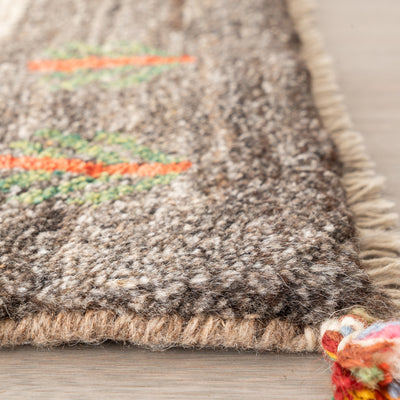 ギャッベ　ペルシャ手織り絨毯　玄関マット　63×88cm